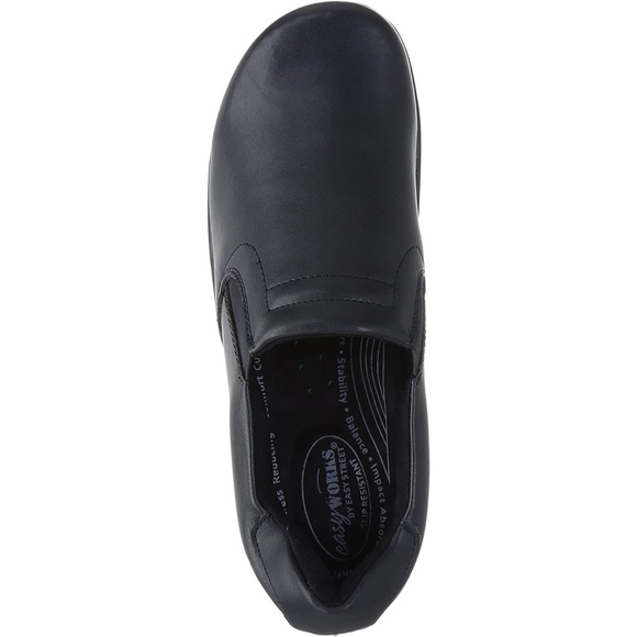 Easy Street Women's Easy Works Bind Slip Resistant Clogs Leather Navy 9M - Picture 5 of 6